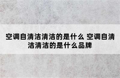 空调自清洁清洁的是什么 空调自清洁清洁的是什么品牌